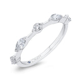 14K White Gold Diamond Contour Band