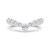 14K White Gold Diamond Contour Band