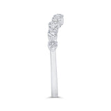 14K White Gold Diamond Contour Band