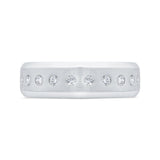 14K White Gold with Round Diamond Men's Band