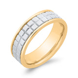 14K Two Tone Gold Men's Band