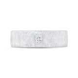 14K White Gold with Princess Diamond Men's Band