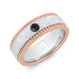 14K Two Tone Gold Men's Band