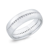 14K White Gold with Round Diamond Men's Band