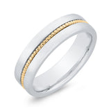 14K Two Tone Gold Men's Band