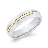 14K Two Tone Gold Men's Band