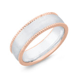 14K Two Tone Gold Men's Band