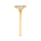 14K Yellow Gold Emerald Cut Diamond Solitaire Engagement Ring (Semi-Mount)