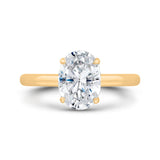 14K Yellow Gold Oval Cut Diamond Solitaire Engagement Ring (Semi-Mount)