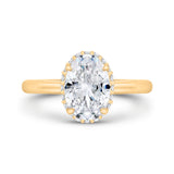 14K Yellow Gold Oval Cut Diamond Solitaire Engagement Ring (Semi-Mount)