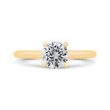 14K Yellow Gold Round Cut Diamond Solitaire Engagement Ring (Semi-Mount)