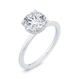 14K White Gold Round Cut Diamond Solitaire Engagement Ring (Semi-Mount)