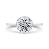 14K White Gold Round Cut Diamond Solitaire Engagement Ring (Semi-Mount)