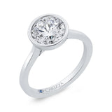 14K White Gold Round Cut Diamond Solitaire Engagement Ring (Semi-Mount)