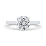 14K White Gold Round Cut Diamond Solitaire Engagement Ring (Semi-Mount)