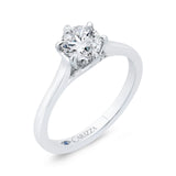 14K White Gold Round Cut Diamond Solitaire Engagement Ring (Semi-Mount)