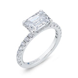 14K White Gold Emerald Cut Diamond Engagement Ring (Semi-Mount)