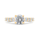 14K Yellow Gold Round Cut Diamond Engagement Ring (Semi-Mount)