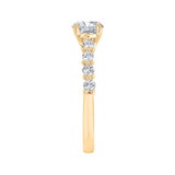14K Yellow Gold Round Cut Diamond Engagement Ring (Semi-Mount)