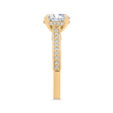 14K Yellow Gold Round Cut Diamond Engagement Ring (Semi-Mount)