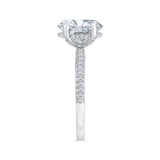 14K White Gold Oval Cut Diamond Engagement Ring (Semi-Mount)