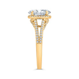 14K Yellow Gold Oval Cut Diamond Engagement Ring (Semi-Mount)