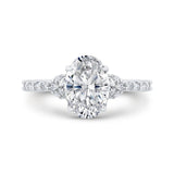 14K White Gold Oval Cut Diamond Engagement Ring (Semi-Mount)