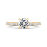 14K Yellow Gold Round Cut Diamond Engagement Ring (Semi-Mount)