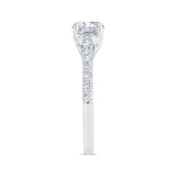 14K White Gold Round Cut Diamond Engagement Ring (Semi-Mount)