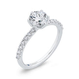 14K White Gold Round Cut Diamond Engagement Ring (Semi-Mount)