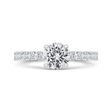 14K White Gold Round Cut Diamond Engagement Ring (Semi-Mount)