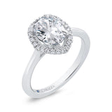 14K White Gold Oval Cut Diamond Engagement Ring (Semi-Mount)