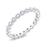 14K White Gold with Round Diamond Eternity Ring