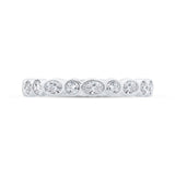 14K White Gold with Oval & Round Diamond Eternity Ring
