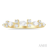 1/2 Ctw Scatter Marquise and Round Cut Diamond Fashion Band in 14K Yellow Gold