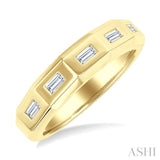 1/6 Ctw Geometric Shape Emerald Cut Diamond Fashion Band in 14K Yellow Gold