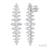 2 Ctw Waterfall Round Cut Diamond Fashion Earring in 14K White Gold
