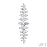 2 Ctw Waterfall Round Cut Diamond Fashion Earring in 14K White Gold