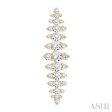 2 Ctw Waterfall Round Cut Diamond Fashion Earring in 14K Yellow Gold