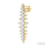 2 Ctw Waterfall Round Cut Diamond Fashion Earring in 14K Yellow Gold