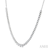 1 3/4 Ctw Halfway Graduated Round Cut Diamond Riviera Necklace in 14K White Gold