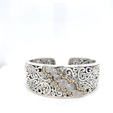 Sterling Silver and Yellow Gold Cuff Bracelet