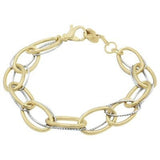 Sterling Silver & Yellow Gold Plated Oval Elegance Bracelet