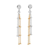 Sterling Silver & Yellow Gold Plated Duet Earrings