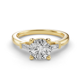 Round Three Stone Engagement Ring