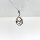 10KT White Gold Dancing Diamond Necklace