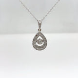 10KT White Gold Dancing Diamond Necklace