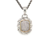 Sterling Silver Pendant with 14kt Yellow Gold & Natural Diamonds