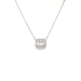 14kt White Gold Pendant with Baguette Diamonds