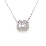 14kt White Gold Pendant with Baguette Diamonds